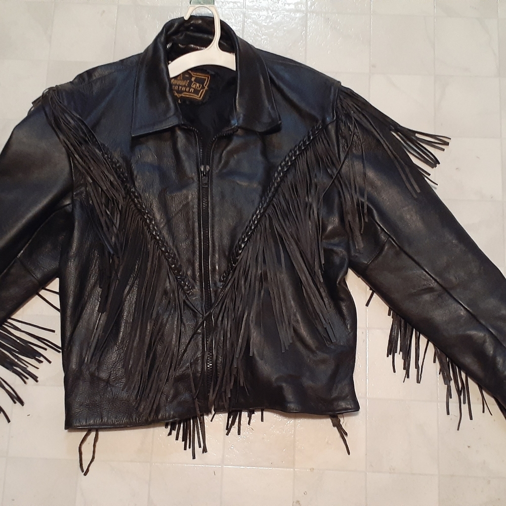 Leather biker jacket